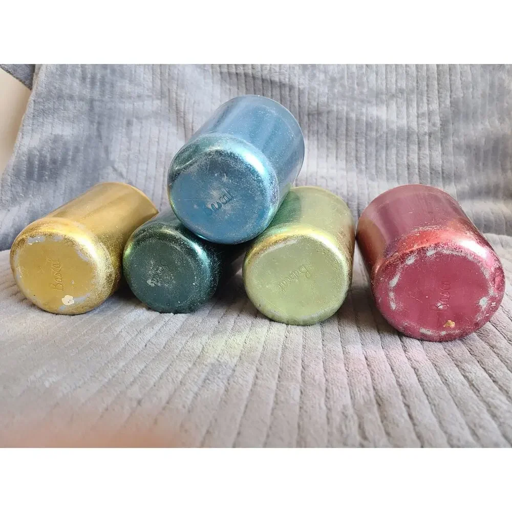 Lot of 9 vintage MCM colorful retro Bascal aluminum metal 3.5